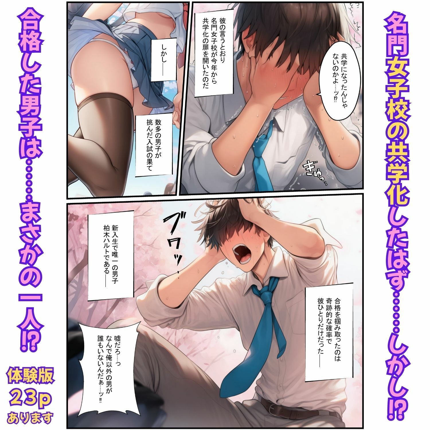 絶頂ハーレム学園！風紀委員の美少女と濃厚中出し 画像1